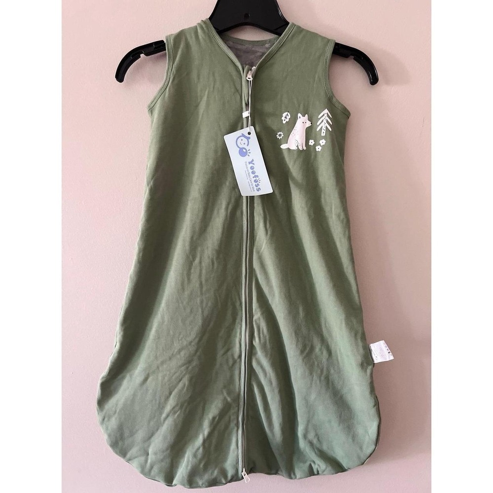 Yooföss Baby Sleep Sack Green Fox Medium 6-12 Months NWT